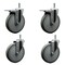 Service Caster 6'' Gray Poly Wheel Swivel 7/16'' Stem Caster Set 2 Total Lock Brake, 4PK SCC-GRTTL20S614-PPUB-716138-2-S-2 - alternate 1